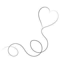 doodle heart sketch ,contour line isolated