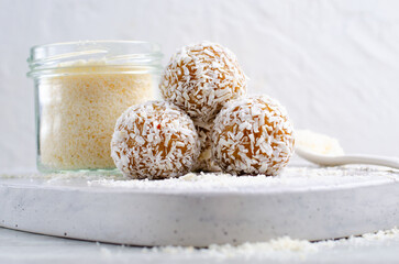 Coconut Vegan Sweets, Delicious Candy Balls, Healthy Candies