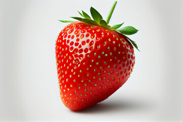 Strawberry isolated. Strawberries with leaves isolated. white background, Made by AI, Artificial intelligence	