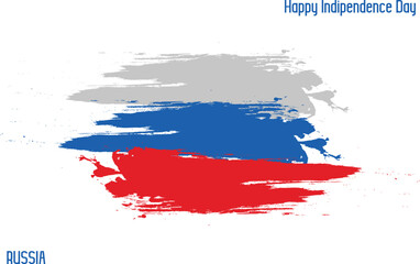 Grunge Brush Stroke Vecctor Design Russia National Flag