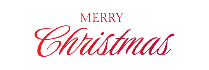 Merry christmas text script in red