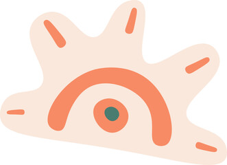 Naklejka premium Hand drawn abstract sun shape flat icon