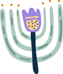 Hand drawn abstract flower flat icon