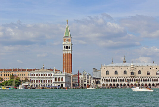 View of Venice city from canal
