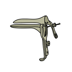 grave speculum doodle icon, vector color line illustration