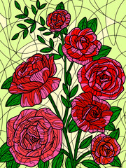 Flowers wild Rose. Color antistress for children and adults.