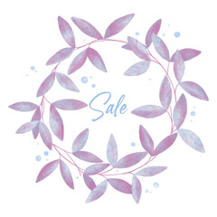 Banner with watercolour flowers. Beaty sphere graphic element. Wedding decoration