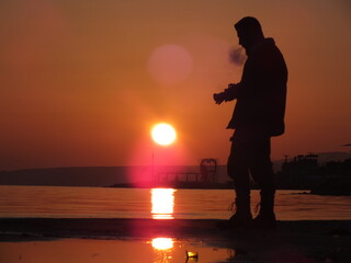 Fototapeta premium silhouette of a person 