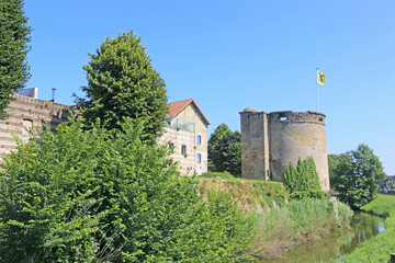 Fototapeta na wymiar Old city walls of Bergues, France 