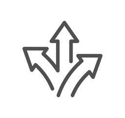 Direction related icon outline and linear vector.