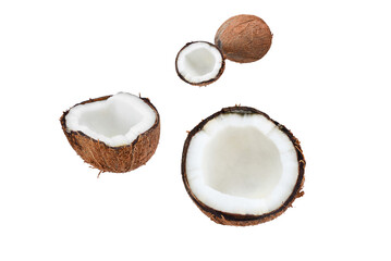 Coconuts isolated on white background.