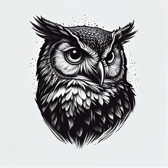 owl on a white background  Generative AI 