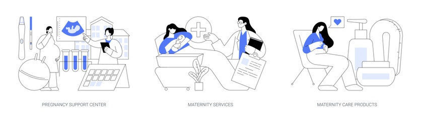 Motherhood abstract concept vector illustrations.