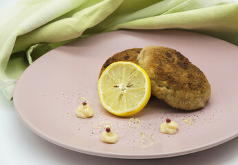 Fish cutlets on a plate