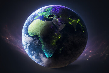 Fototapeta premium beautiful Image of planet earth in the galaxy, with many stars.