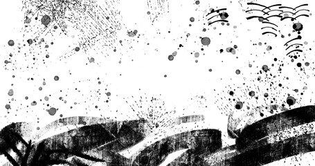Obraz premium abstract grunge halftone black and white distressed textured background - PNG image with transparent background