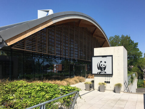 Headquarters of World Wide Fund for Nature or WWF with their iconic panda logo
