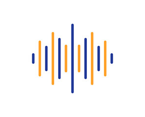 Sound wave line icon. Audio track sign. Radio music symbol. Colorful thin line outline concept. Linear style sound wave icon. Editable stroke. Vector