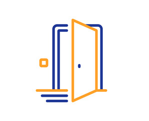 Door line icon. Open doorway sign. Home interior symbol. Colorful thin line outline concept. Linear style door icon. Editable stroke. Vector