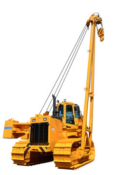 Pipelayer isolated on a white background.