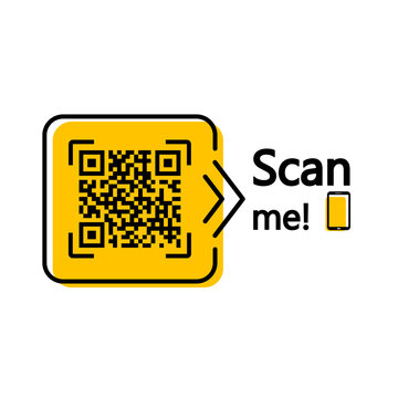 Scan vector icon. QR - code for mobile application, payment and identification.