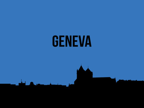 Geneva Switzerland skyline silhouette vector illustration