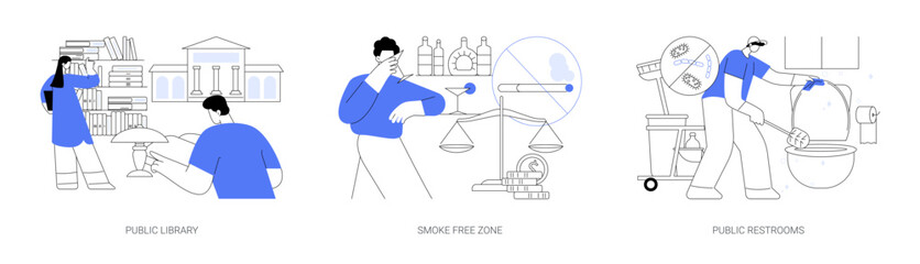 Public service abstract concept vector illustrations.