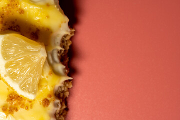 Gormet Lemon Cookie on a pink Background