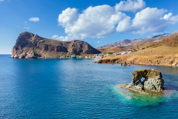 Lendas is a remote peaceful village in South Crete, with amazing rock formations, Greece.
