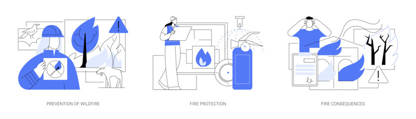 Firefighting service abstract concept vector illustrations. © Visual Generation