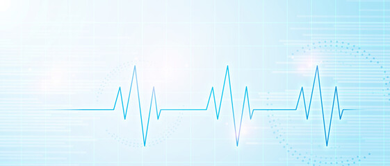 Abstract Medical Or Sience ECG Background - obrazy, fototapety, plakaty