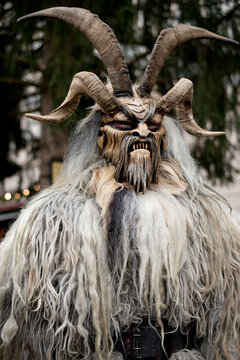 Krampus At Austrian Christmas Market.