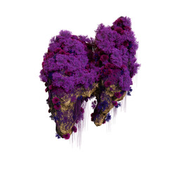 Avatar Flying purple island and mountain from planet Pandora