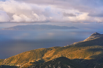 Isola del Giglio (Giglio Island) from the peak of Monte Argentario in Tuscany, Italy
