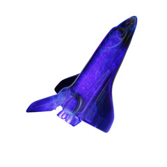 Neon Glowing Purple Space Shuttle Rocket 