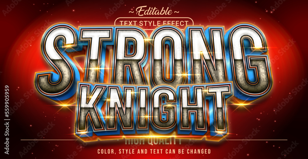Aufkleber Editable text style effect - Strong Knight text style theme.