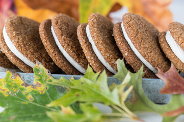 Cookies and Cream Sandwich Cookies with White Chocolate Buttercream Filling