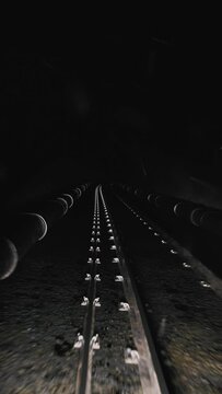 Running in a Dark Long Tunnel 3D Animation Render