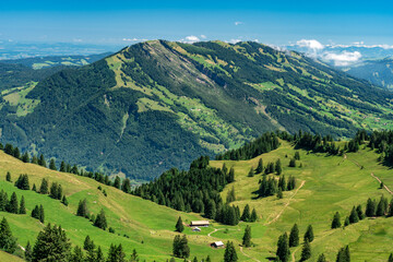 Fototapeta na wymiar Switzerland 2022, Beautiful view of the Alps from Rigi Kulm.