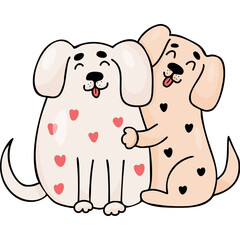 Funny pair of hugging dogs