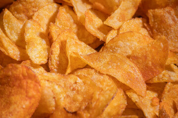 tasty crispy potato chips background