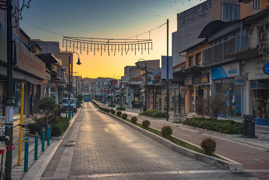 Urban view in the center of Larissa city, Greece 
