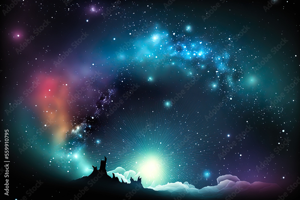 Wall mural outer space backdrop background with stars image. generative ai