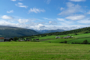 landscape with mountains and blue sky