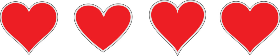 Horizontal set for Ink Brush hearts. Heart Symbol. heart icon. shaped logo.  lovers, romance, valentines, valentine, romantic, concept, card, marriage, two, valentine day, variety, affection, happines