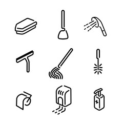 set of icons of restroom tools