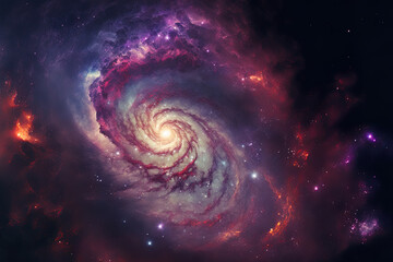 Space's Milky Way Nebula and galaxies. Generative AI