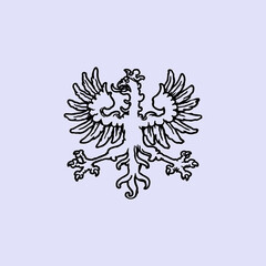 Abstract heraldic eagle logo vector template