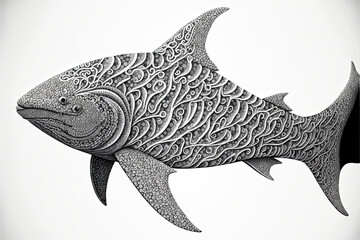 Shark in Zentangle Style