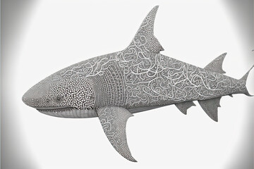 Shark in Zentangle Style